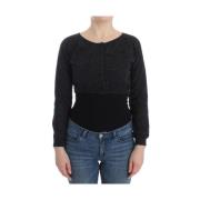 Mørk Grå Cropped Sweater