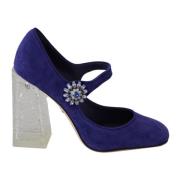 Lilla Krystall Mary Janes Pumps