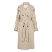 Taupe Trenchcoat med knappelukking