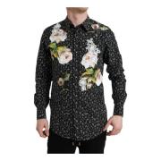 Blomstret Bomull Slim Fit Skjorte