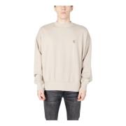 Beige Langermet Rund Hals Sweatshirt