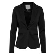 Svart Knappet Blazer Dame Mote