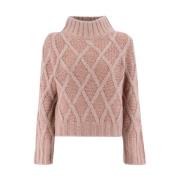 Cashmere Turtleneck Sweater med Sidesløyfe