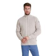 Fullzip Vindtett Bomullsgenser - Lys Beige