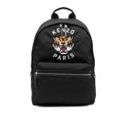 Varsity Tiger Brodert Ryggsekk Svart