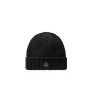 Merino Wool Logo Beanie Svart