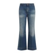 Indigo Kick Flared Cropped Jeans