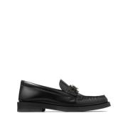 Sorte flate slip-on sko