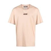 Brodert Logo T-skjorte - Beige