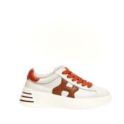 Lær Oransje Sneakers Rebel Stil