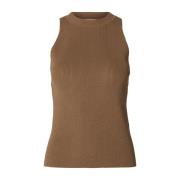 Ribbestrikket Topp - Coca Mocha