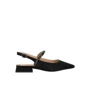 Krystallpyntet flat slingback sko