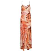 Plumage Silk Maxi Dress