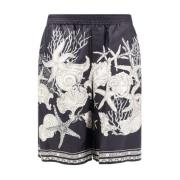 Barocco Sea Print Silke Bermuda Shorts