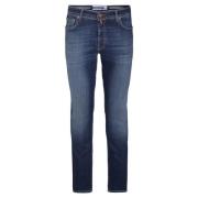 Slim Fit Denim Jeans med Broderi