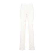 Hvit Blomster Blonde Bootcut Bukser