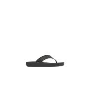 Sorte Raffia Kilehæl Flip-Flops