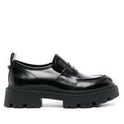 Sort Skinn Stud Combo Loafer