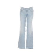 Blå Slitte Baggy Chino Jeans