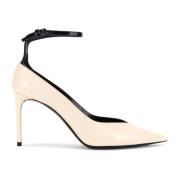 Beige Patent Skinn Pumps Ss22