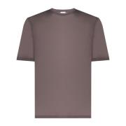 Taupe Crew Neck Bomull T-skjorte