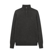 Brun Merino Half-Zip Strikkgenser