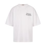 Hvit Oversized Logo T-skjorte Jersey