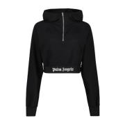 Kort Zip Hoodie med Logo