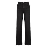 Slim Palazzo Jeans med Gravert Logo