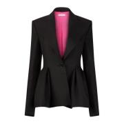 Wool Gabardine Peplum Blazer