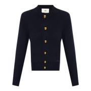 Navy Blue Cardigan Gullknapper