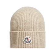 Kashmirblanding Beanie Lys Beige Lue