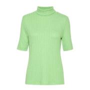 Rollneck Bluse Top Irish Green Melange