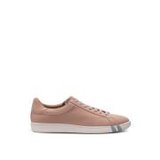 Elegant Rosa Skinn Sneakers