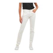 Hvit Twill Jeans Straight-Leg