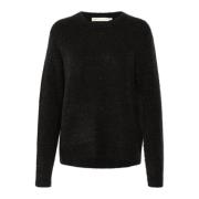 Svart Strikket Pullover Harrietiw Stil