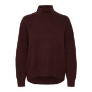 Stripete Turtleneck Pullover Brun Puce