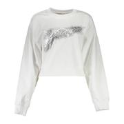 Stilig hvitt bomulls sweatshirt med logoprint