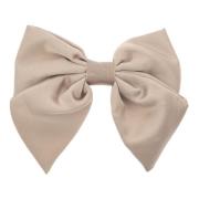 Satin BOW Hair Clip Taupe