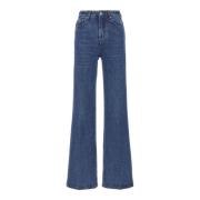 Flared Bomull Denim Jeans Blå