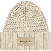 Beige Monotype Patch Beanie Hat