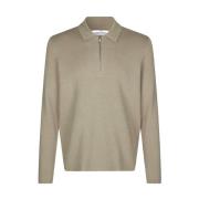 Klassisk Polo Zip Sweater Viskose