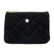 Velvet Quilted Mini Pouch Svart