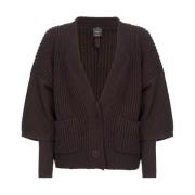 Chunky Ribbed Knit Sweater med Love Birds Broderi