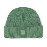 Grønn Beanie 100% Virgin Wool Logo