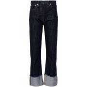 Blå Denim Tapered Leg Jeans