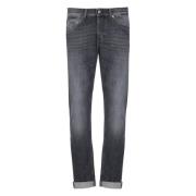 Svart Skinny Bomull Herre Jeans