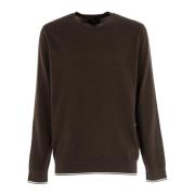 Bomull Crewneck Genser Brun Outlet