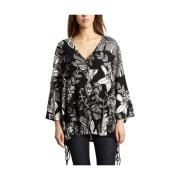 Jungle Trykt V-Hals Bluse