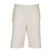 Hvite Strikke Shorts